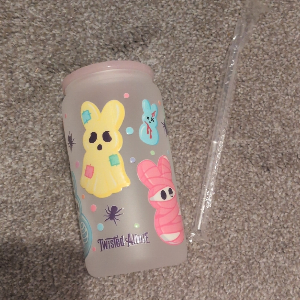 Twisted Allure Dead By Peeps Glass With Lid And Straw
